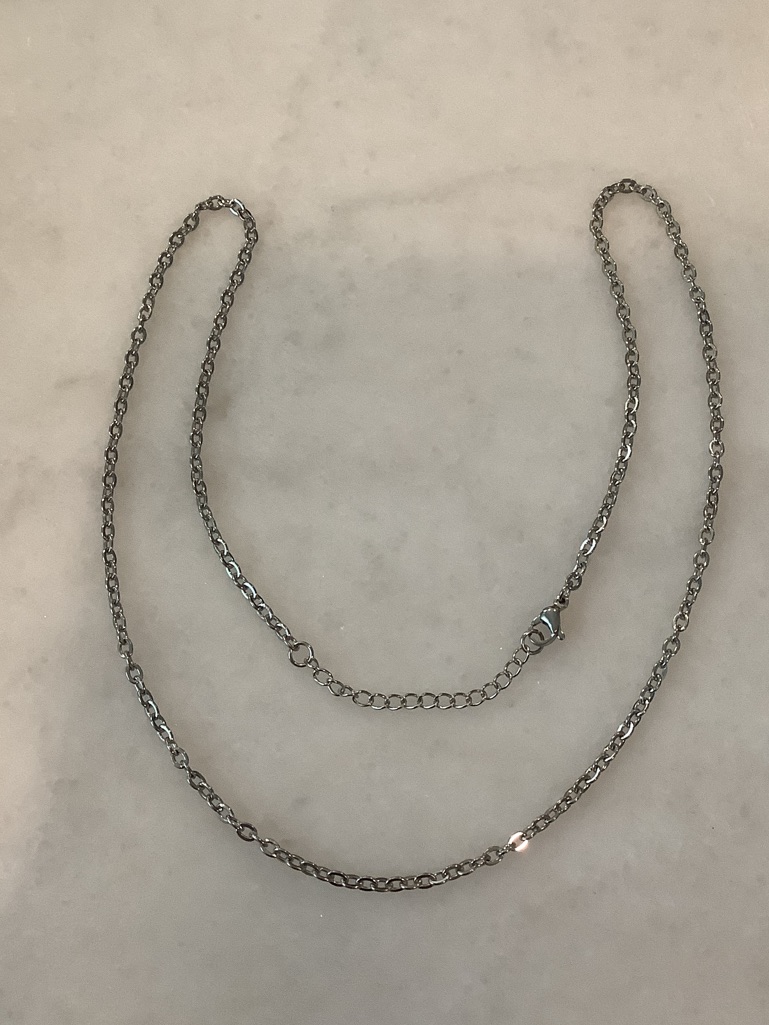 Polished Silver-Tone Link Necklace Sleek Everyday Layer Brand New 25$